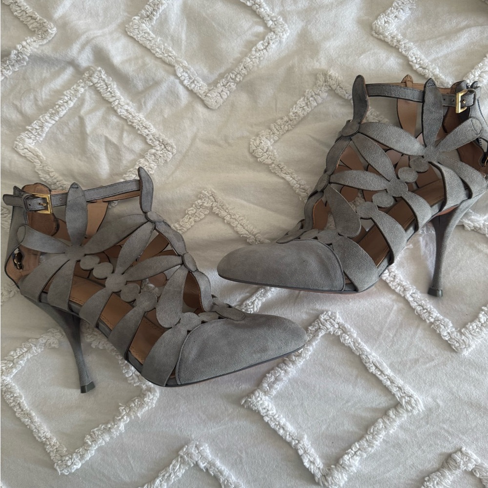 Tory Burch Gray Cut-Out Heels